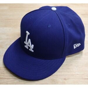 LA Dodgers New Era Fitted Hat 8 3/8 MLB Authentic Collection Blue USA Made